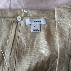 Cuyana Linen Draped-Front Shell Top - XL